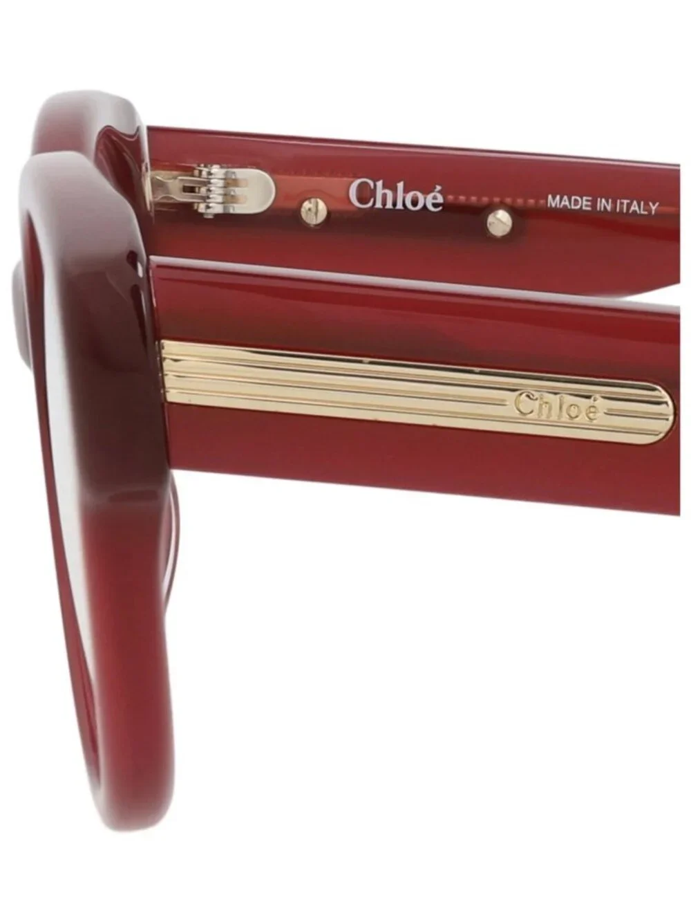 New Chloé Women's Eyeglasses Square Rectangle Bio Acetate Frame Burgundy Eye